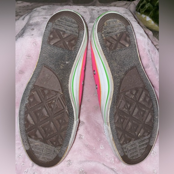 Vintage Converse low tops neon tricolor double tongue from 2007. - Picture 9 of 10